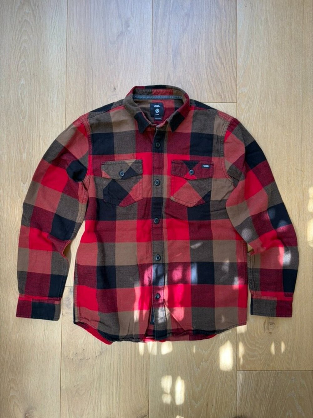 Vans Boys Flannel Plaid Long Sleeve Shirt - Size: Youth L - EUC (Only Worn Once)